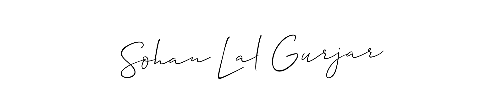 It looks lik you need a new signature style for name Sohan Lal Gurjar. Design unique handwritten (Allison_Script) signature with our free signature maker in just a few clicks. Sohan Lal Gurjar signature style 2 images and pictures png