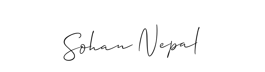 How to Draw Sohan Nepal signature style? Allison_Script is a latest design signature styles for name Sohan Nepal. Sohan Nepal signature style 2 images and pictures png