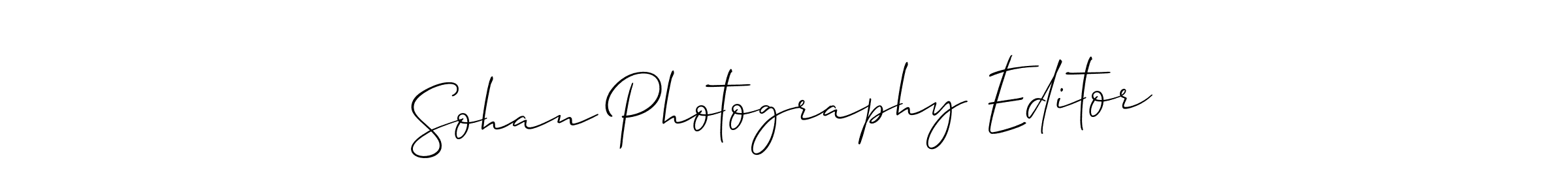 Make a beautiful signature design for name Sohan Photography Editor. With this signature (Allison_Script) style, you can create a handwritten signature for free. Sohan Photography Editor signature style 2 images and pictures png