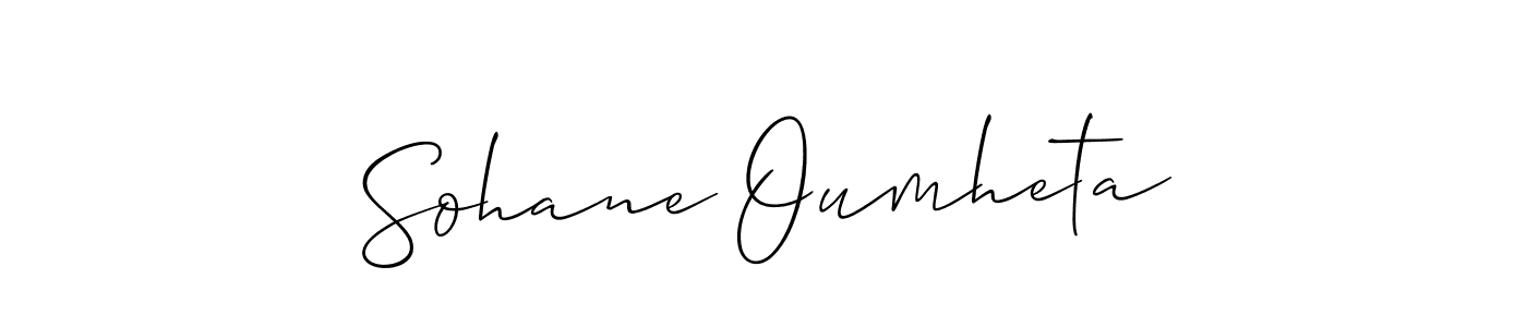 Make a short Sohane Oumheta signature style. Manage your documents anywhere anytime using Allison_Script. Create and add eSignatures, submit forms, share and send files easily. Sohane Oumheta signature style 2 images and pictures png