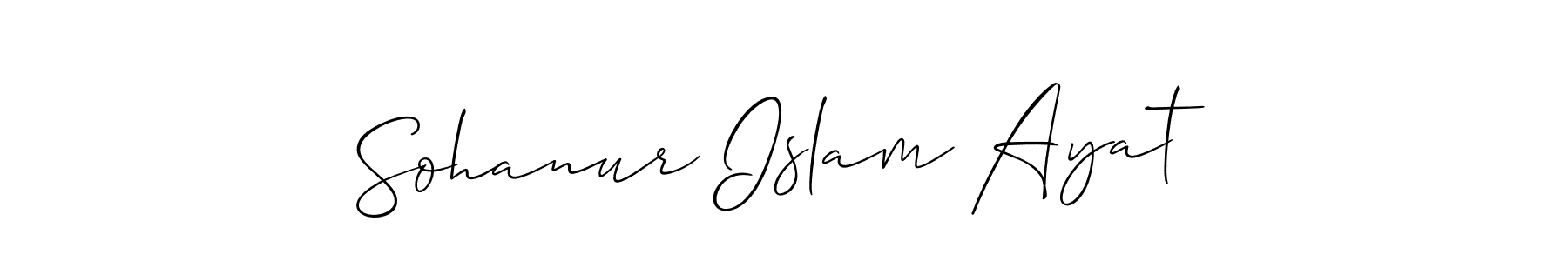 The best way (Allison_Script) to make a short signature is to pick only two or three words in your name. The name Sohanur Islam Ayat include a total of six letters. For converting this name. Sohanur Islam Ayat signature style 2 images and pictures png