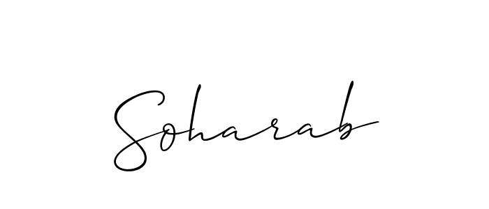 Design your own signature with our free online signature maker. With this signature software, you can create a handwritten (Allison_Script) signature for name Soharab. Soharab signature style 2 images and pictures png