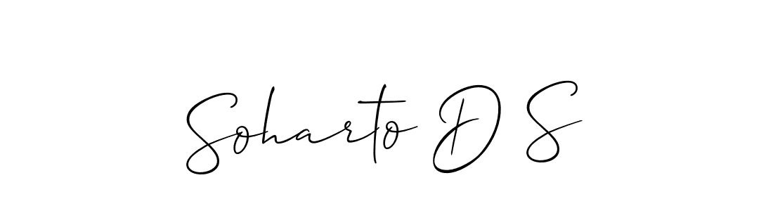 Allison_Script is a professional signature style that is perfect for those who want to add a touch of class to their signature. It is also a great choice for those who want to make their signature more unique. Get Soharto D S name to fancy signature for free. Soharto D S signature style 2 images and pictures png