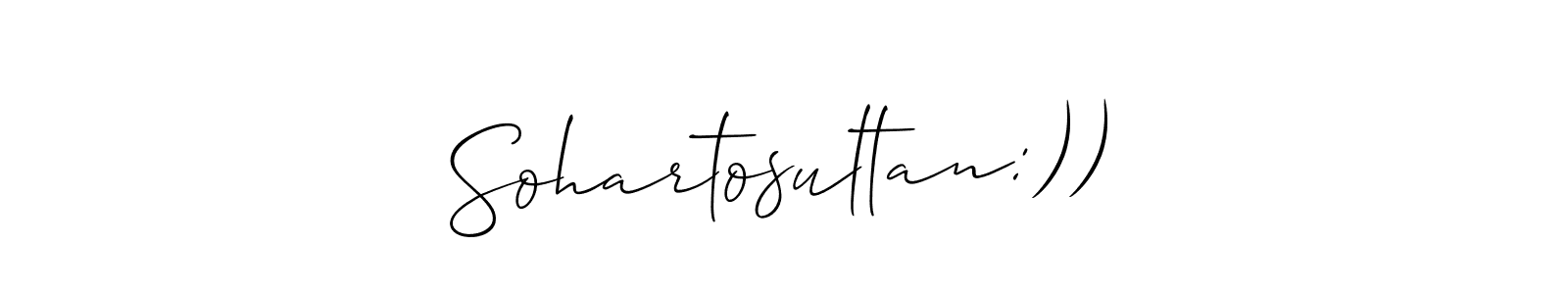 It looks lik you need a new signature style for name Sohartosultan:)). Design unique handwritten (Allison_Script) signature with our free signature maker in just a few clicks. Sohartosultan:)) signature style 2 images and pictures png