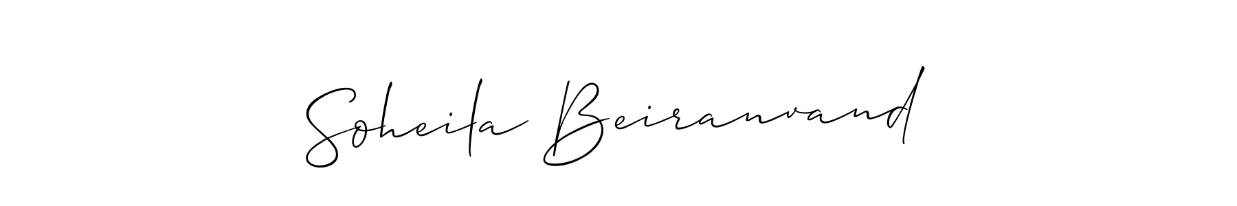 You should practise on your own different ways (Allison_Script) to write your name (Soheila Beiranvand) in signature. don't let someone else do it for you. Soheila Beiranvand signature style 2 images and pictures png