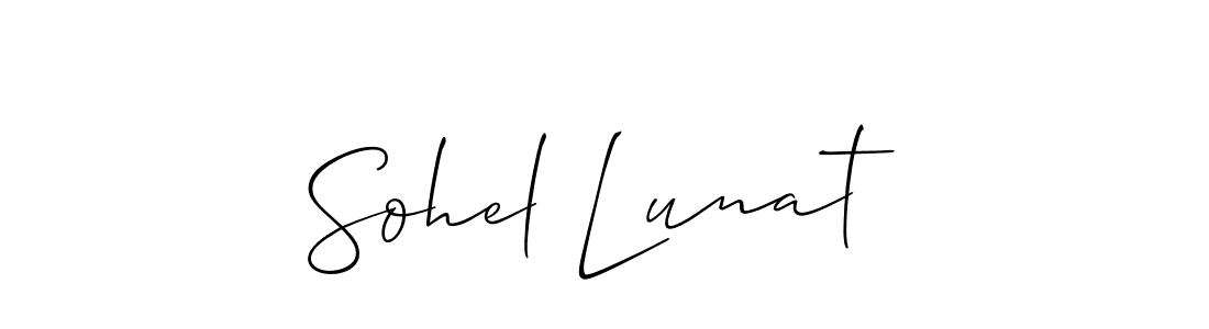 How to make Sohel Lunat name signature. Use Allison_Script style for creating short signs online. This is the latest handwritten sign. Sohel Lunat signature style 2 images and pictures png