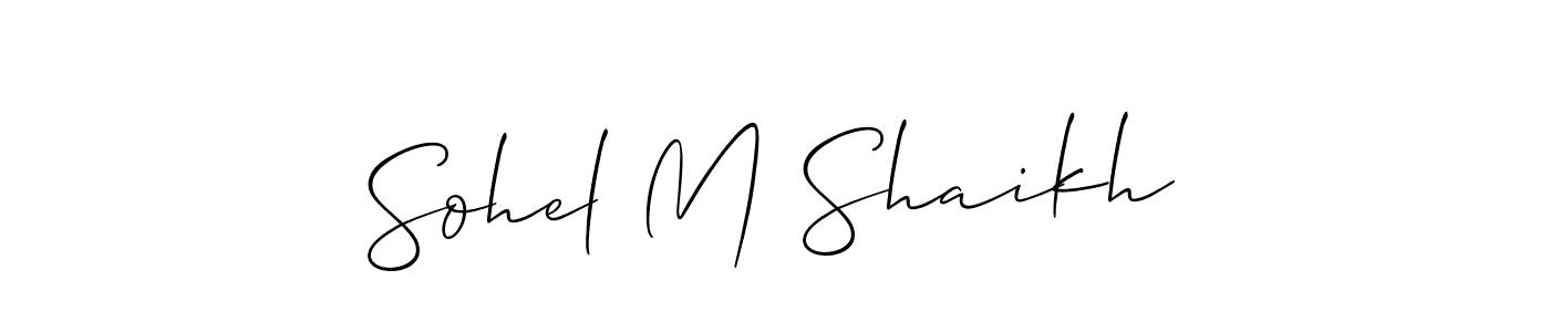 The best way (Allison_Script) to make a short signature is to pick only two or three words in your name. The name Sohel M Shaikh include a total of six letters. For converting this name. Sohel M Shaikh signature style 2 images and pictures png