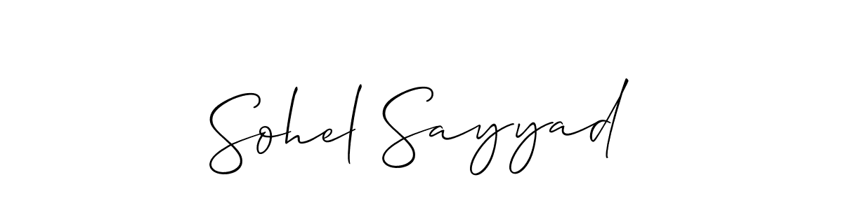 Create a beautiful signature design for name Sohel Sayyad. With this signature (Allison_Script) fonts, you can make a handwritten signature for free. Sohel Sayyad signature style 2 images and pictures png