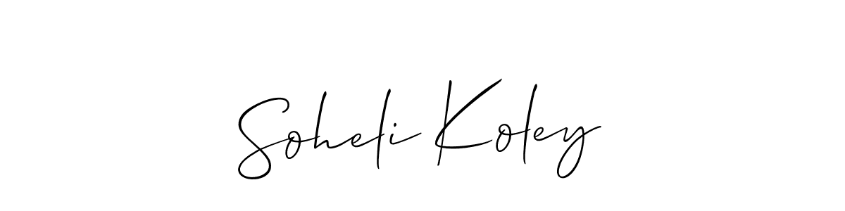 How to Draw Soheli Koley signature style? Allison_Script is a latest design signature styles for name Soheli Koley. Soheli Koley signature style 2 images and pictures png