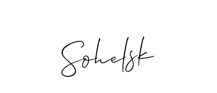 Allison_Script is a professional signature style that is perfect for those who want to add a touch of class to their signature. It is also a great choice for those who want to make their signature more unique. Get Sohelsk name to fancy signature for free. Sohelsk signature style 2 images and pictures png