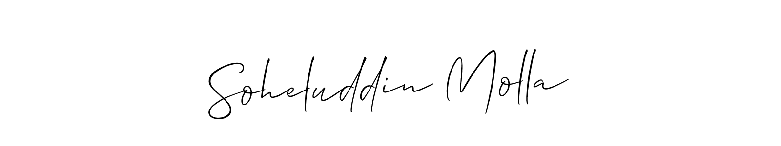 This is the best signature style for the Soheluddin Molla name. Also you like these signature font (Allison_Script). Mix name signature. Soheluddin Molla signature style 2 images and pictures png