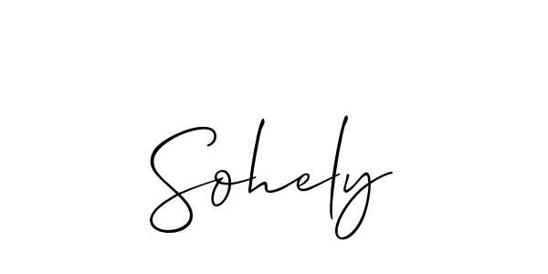The best way (Allison_Script) to make a short signature is to pick only two or three words in your name. The name Sohely include a total of six letters. For converting this name. Sohely signature style 2 images and pictures png