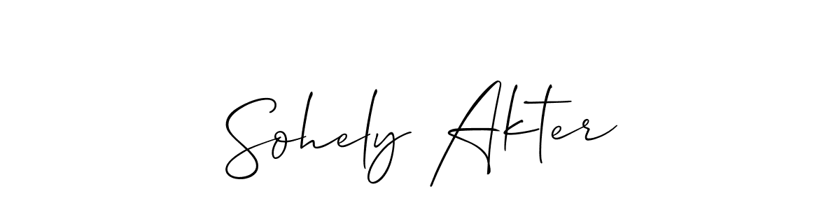 Make a short Sohely Akter signature style. Manage your documents anywhere anytime using Allison_Script. Create and add eSignatures, submit forms, share and send files easily. Sohely Akter signature style 2 images and pictures png