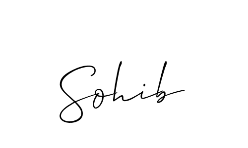 Use a signature maker to create a handwritten signature online. With this signature software, you can design (Allison_Script) your own signature for name Sohib. Sohib signature style 2 images and pictures png