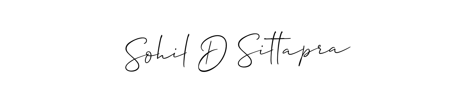 How to make Sohil D Sittapra name signature. Use Allison_Script style for creating short signs online. This is the latest handwritten sign. Sohil D Sittapra signature style 2 images and pictures png