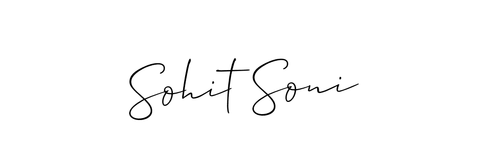 The best way (Allison_Script) to make a short signature is to pick only two or three words in your name. The name Sohit Soni include a total of six letters. For converting this name. Sohit Soni signature style 2 images and pictures png