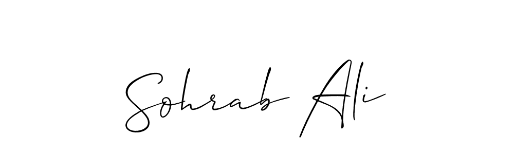 Also You can easily find your signature by using the search form. We will create Sohrab Ali name handwritten signature images for you free of cost using Allison_Script sign style. Sohrab Ali signature style 2 images and pictures png