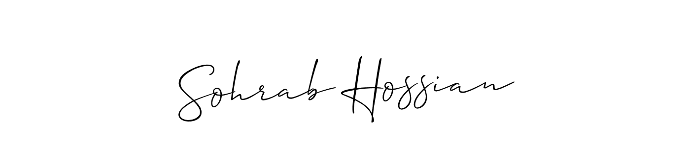 Create a beautiful signature design for name Sohrab Hossian. With this signature (Allison_Script) fonts, you can make a handwritten signature for free. Sohrab Hossian signature style 2 images and pictures png
