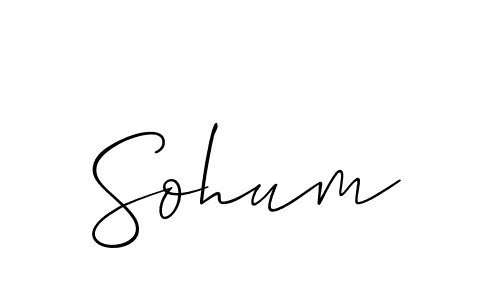 Make a beautiful signature design for name Sohum. With this signature (Allison_Script) style, you can create a handwritten signature for free. Sohum signature style 2 images and pictures png