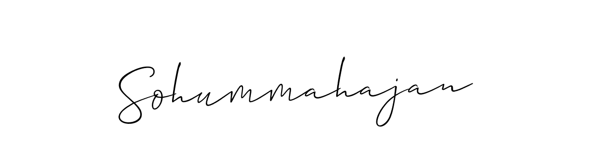 Make a beautiful signature design for name Sohummahajan. With this signature (Allison_Script) style, you can create a handwritten signature for free. Sohummahajan signature style 2 images and pictures png