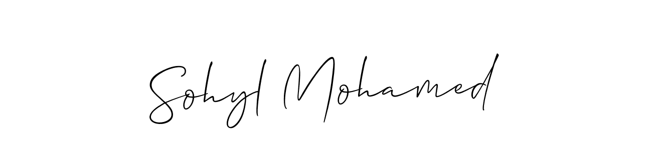 The best way (Allison_Script) to make a short signature is to pick only two or three words in your name. The name Sohyl Mohamed include a total of six letters. For converting this name. Sohyl Mohamed signature style 2 images and pictures png