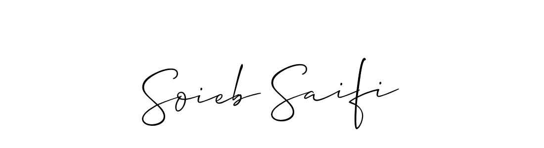 Create a beautiful signature design for name Soieb Saifi. With this signature (Allison_Script) fonts, you can make a handwritten signature for free. Soieb Saifi signature style 2 images and pictures png