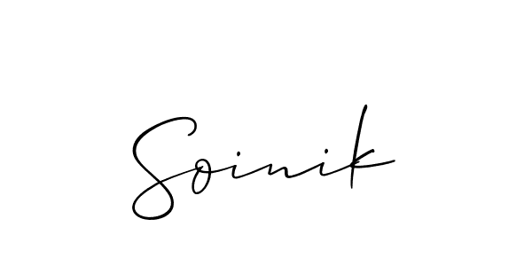How to make Soinik signature? Allison_Script is a professional autograph style. Create handwritten signature for Soinik name. Soinik signature style 2 images and pictures png