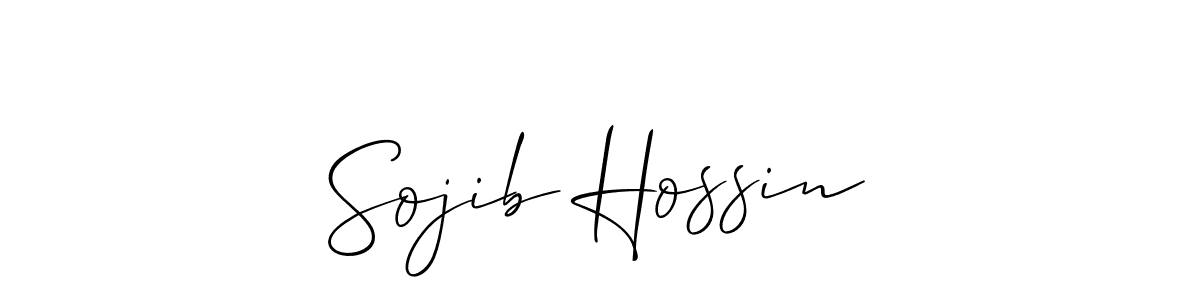 Create a beautiful signature design for name Sojib Hossin. With this signature (Allison_Script) fonts, you can make a handwritten signature for free. Sojib Hossin signature style 2 images and pictures png