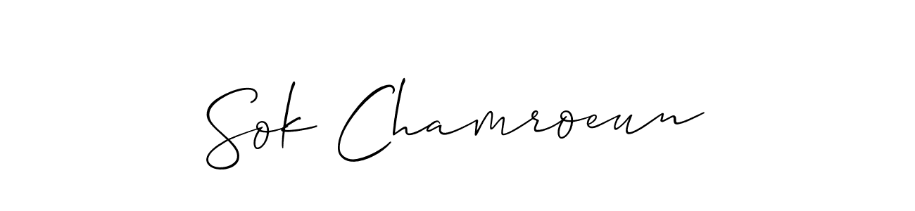 if you are searching for the best signature style for your name Sok Chamroeun. so please give up your signature search. here we have designed multiple signature styles  using Allison_Script. Sok Chamroeun signature style 2 images and pictures png