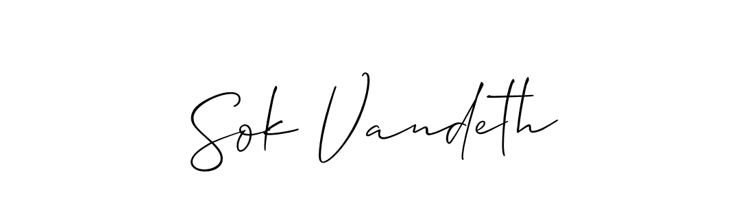 Create a beautiful signature design for name Sok Vandeth. With this signature (Allison_Script) fonts, you can make a handwritten signature for free. Sok Vandeth signature style 2 images and pictures png