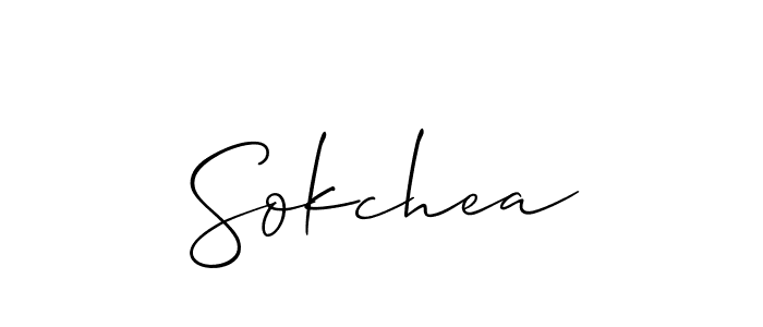 Design your own signature with our free online signature maker. With this signature software, you can create a handwritten (Allison_Script) signature for name Sokchea. Sokchea signature style 2 images and pictures png