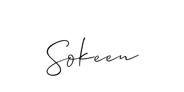 Also we have Sokeen name is the best signature style. Create professional handwritten signature collection using Allison_Script autograph style. Sokeen signature style 2 images and pictures png