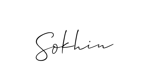 Also You can easily find your signature by using the search form. We will create Sokhin name handwritten signature images for you free of cost using Allison_Script sign style. Sokhin signature style 2 images and pictures png