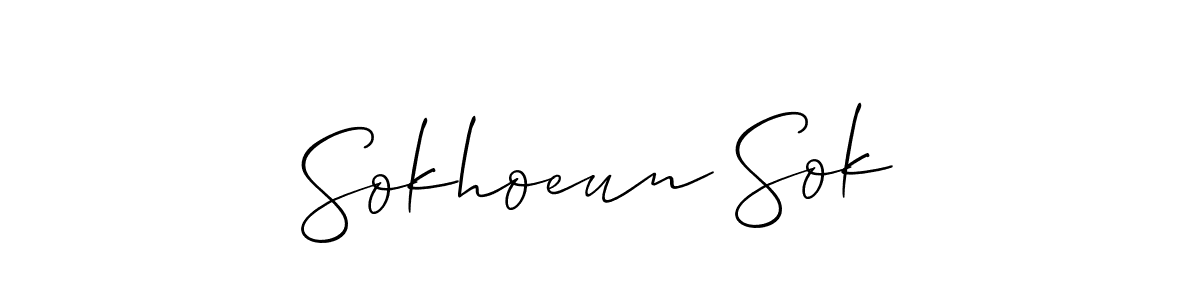 Also we have Sokhoeun Sok name is the best signature style. Create professional handwritten signature collection using Allison_Script autograph style. Sokhoeun Sok signature style 2 images and pictures png