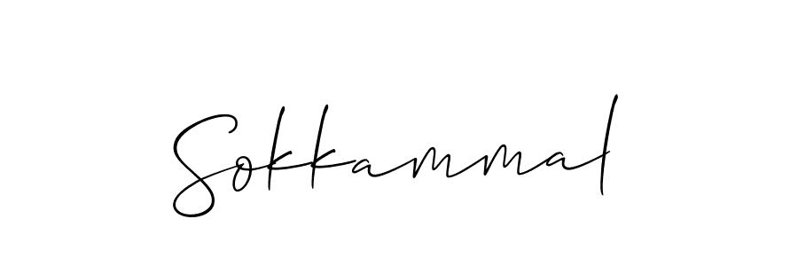 if you are searching for the best signature style for your name Sokkammal. so please give up your signature search. here we have designed multiple signature styles  using Allison_Script. Sokkammal signature style 2 images and pictures png