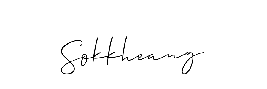 if you are searching for the best signature style for your name Sokkheang. so please give up your signature search. here we have designed multiple signature styles  using Allison_Script. Sokkheang signature style 2 images and pictures png