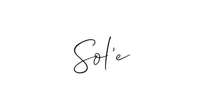 How to make Sol’e signature? Allison_Script is a professional autograph style. Create handwritten signature for Sol’e name. Sol’e signature style 2 images and pictures png