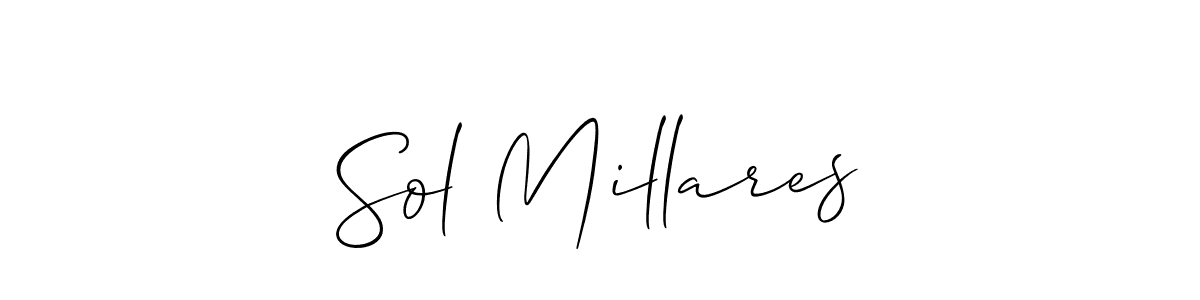 You should practise on your own different ways (Allison_Script) to write your name (Sol Millares) in signature. don't let someone else do it for you. Sol Millares signature style 2 images and pictures png