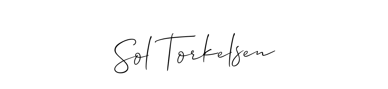 if you are searching for the best signature style for your name Sol Torkelsen. so please give up your signature search. here we have designed multiple signature styles  using Allison_Script. Sol Torkelsen signature style 2 images and pictures png