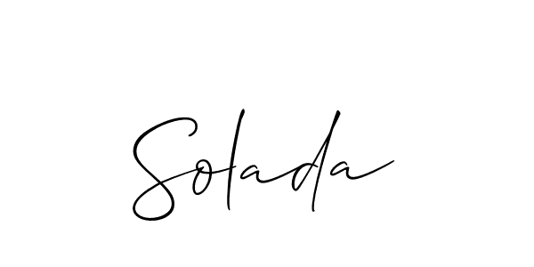 How to make Solada signature? Allison_Script is a professional autograph style. Create handwritten signature for Solada name. Solada signature style 2 images and pictures png