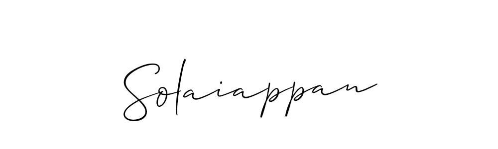 Create a beautiful signature design for name Solaiappan. With this signature (Allison_Script) fonts, you can make a handwritten signature for free. Solaiappan signature style 2 images and pictures png