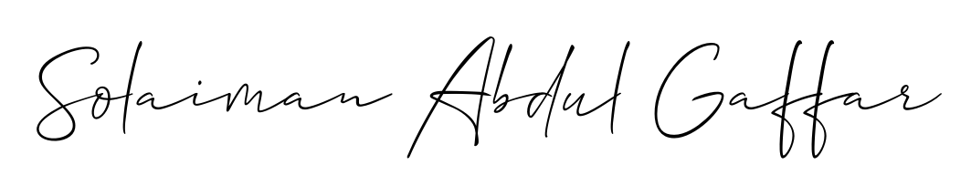 Create a personalized artistic stamp with Solaiman Abdul Gaffar in Allison_Script font. Perfect for visual artists, designers, and influencers. Solaiman Abdul Gaffar signature style 2 images and pictures png