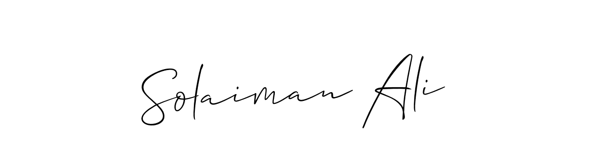 Design your own signature with our free online signature maker. With this signature software, you can create a handwritten (Allison_Script) signature for name Solaiman Ali. Solaiman Ali signature style 2 images and pictures png