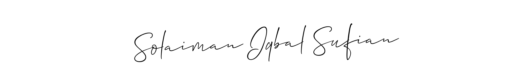 Similarly Allison_Script is the best handwritten signature design. Signature creator online .You can use it as an online autograph creator for name Solaiman Iqbal Sufian. Solaiman Iqbal Sufian signature style 2 images and pictures png