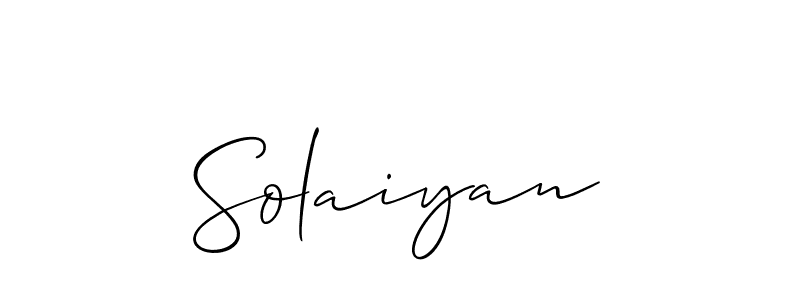 Use a signature maker to create a handwritten signature online. With this signature software, you can design (Allison_Script) your own signature for name Solaiyan. Solaiyan signature style 2 images and pictures png