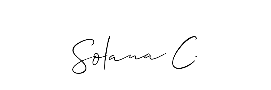 Make a beautiful signature design for name Solana C.. With this signature (Allison_Script) style, you can create a handwritten signature for free. Solana C. signature style 2 images and pictures png