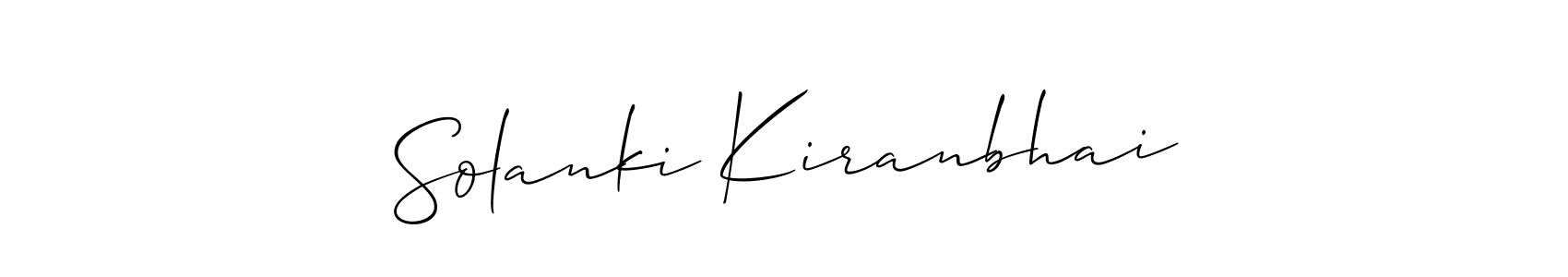 Use a signature maker to create a handwritten signature online. With this signature software, you can design (Allison_Script) your own signature for name Solanki Kiranbhai. Solanki Kiranbhai signature style 2 images and pictures png