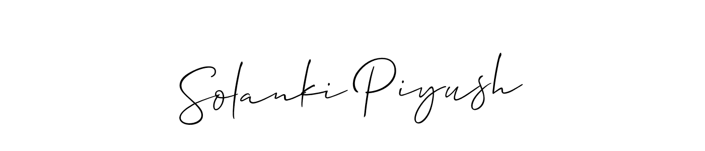 How to make Solanki Piyush name signature. Use Allison_Script style for creating short signs online. This is the latest handwritten sign. Solanki Piyush signature style 2 images and pictures png