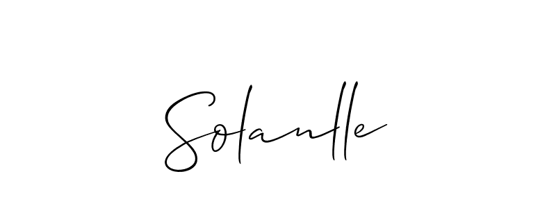 Use a signature maker to create a handwritten signature online. With this signature software, you can design (Allison_Script) your own signature for name Solanlle. Solanlle signature style 2 images and pictures png