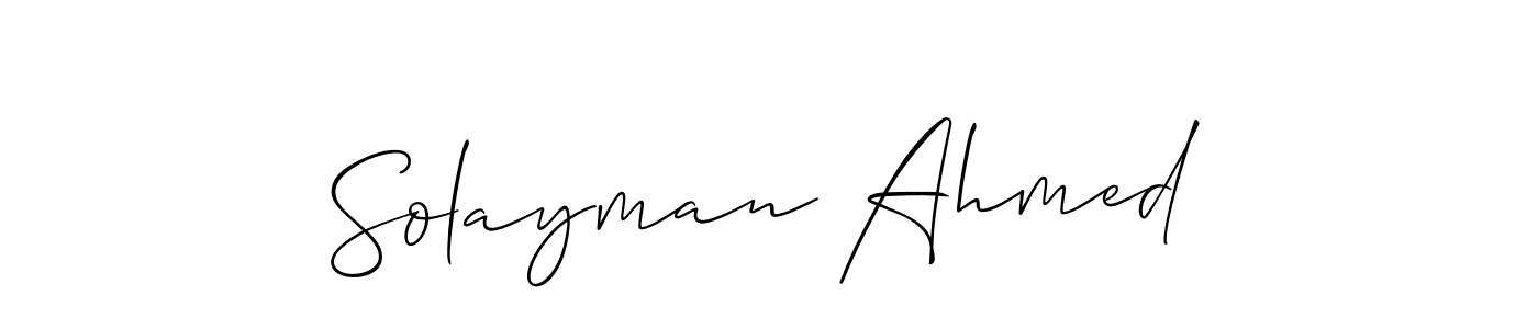 Also You can easily find your signature by using the search form. We will create Solayman Ahmed name handwritten signature images for you free of cost using Allison_Script sign style. Solayman Ahmed signature style 2 images and pictures png